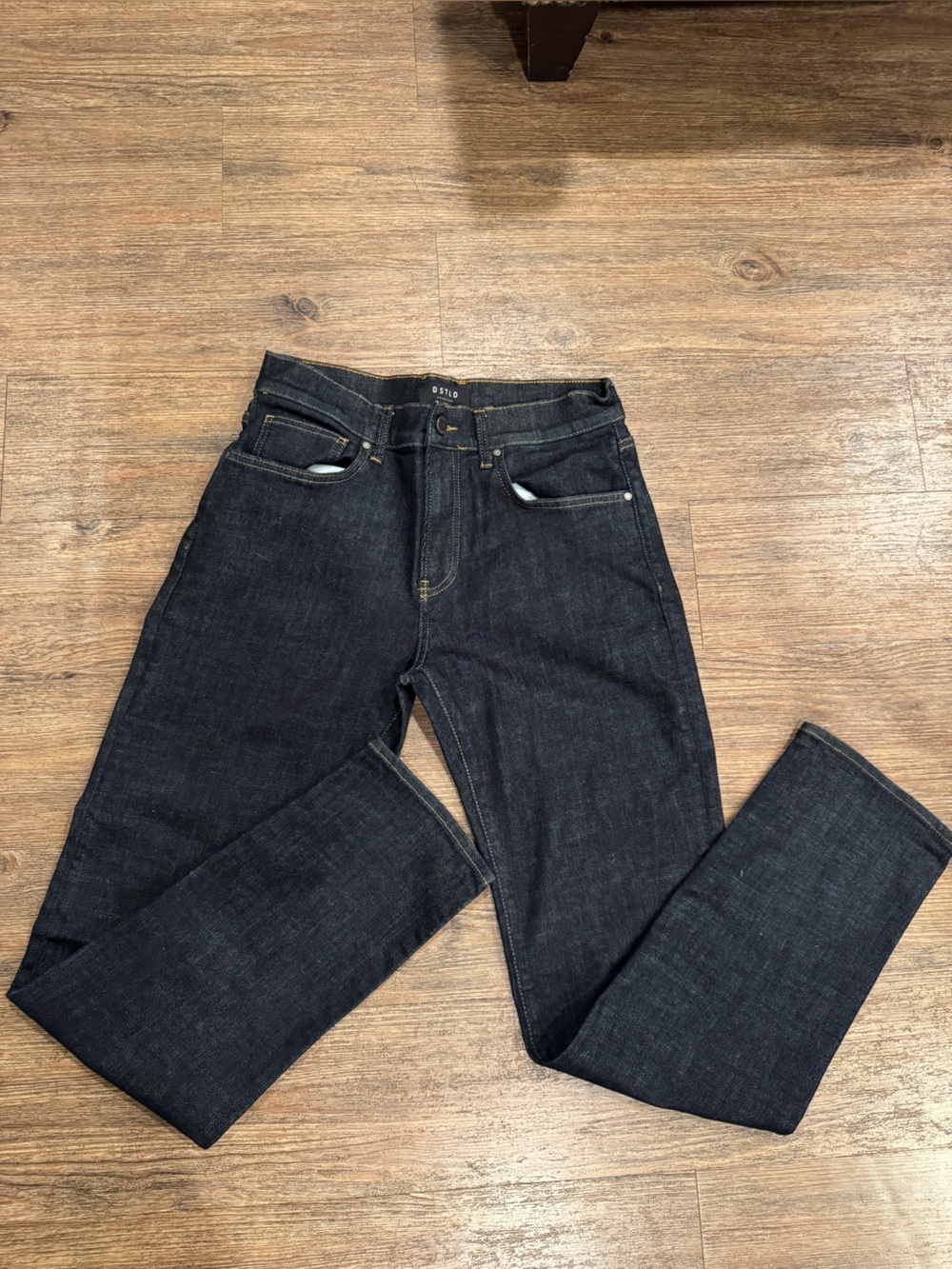 DSTLD Dark Indigo Denim Jeans with Yellow Stitching 32x32